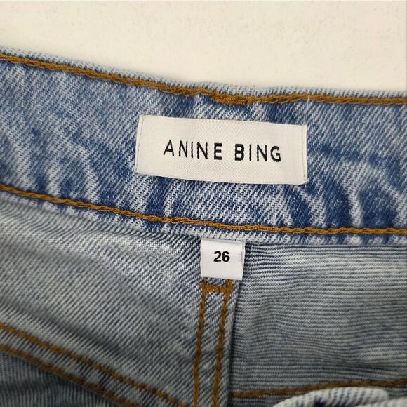 Anine Bing Distresser Button Fly Gavin Jeans Womens‎ Sz 26 Raw Hem - Picture 5 of 16